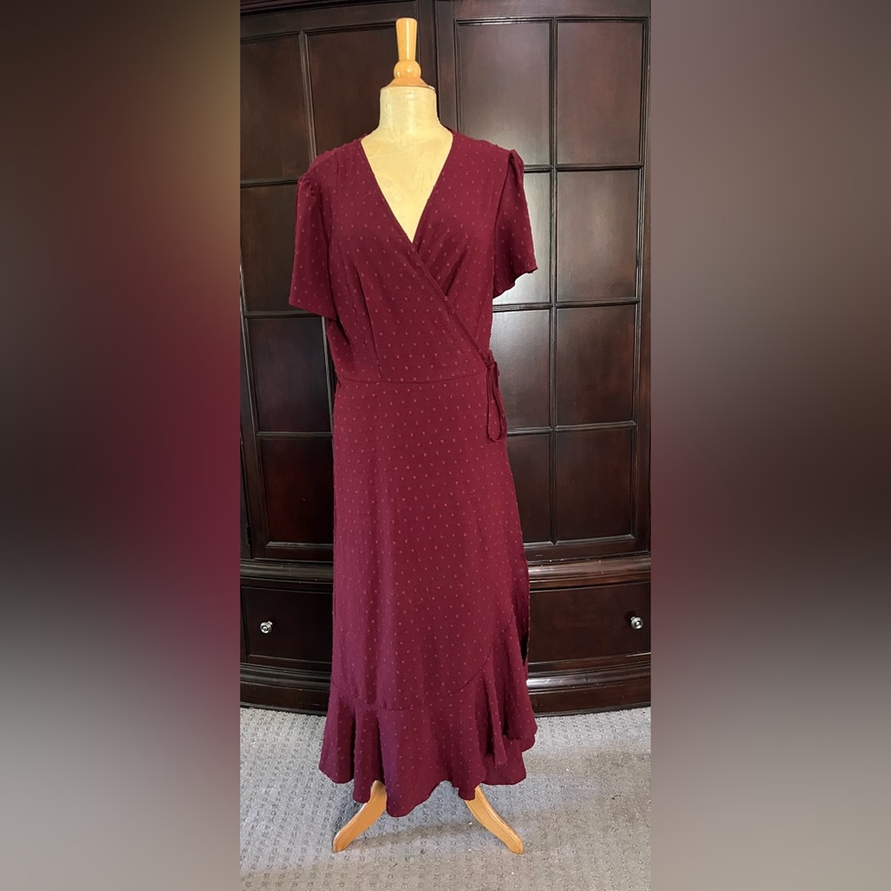 Burgundy Wrap Dress